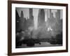 Smoggy Waterfront Skyline of New York City as Seen from the Shores of New Jersey-Andreas Feininger-Framed Photographic Print