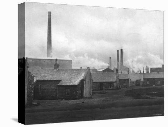 Smoke Billowing from Chimneys in Factory Town-Emil Otto Hopp?-Stretched Canvas