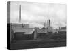 Smoke Billowing from Chimneys in Factory Town-Emil Otto Hopp?-Stretched Canvas