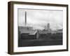 Smoke Billowing from Chimneys in Factory Town-Emil Otto Hopp?-Framed Photographic Print