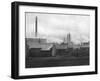 Smoke Billowing from Chimneys in Factory Town-Emil Otto Hopp?-Framed Photographic Print
