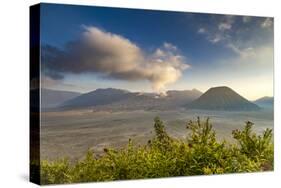 Smoke billowing from Mount Bromo volcano, Java, Indonesia-Paul Williams-Stretched Canvas