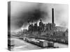 Smoke Billowing Out of the Iron Works, Corby, Northamptonshire-null-Stretched Canvas