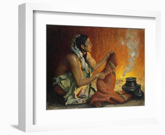 Smoke Ceremony-Eanger Irving Couse-Framed Giclee Print