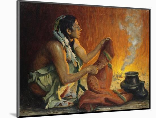 Smoke Ceremony-Eanger Irving Couse-Mounted Giclee Print