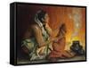 Smoke Ceremony-Eanger Irving Couse-Framed Stretched Canvas