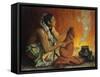 Smoke Ceremony-Eanger Irving Couse-Framed Stretched Canvas