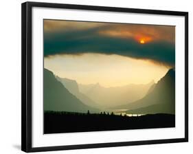 Smoke Creates a Dramatic Red Sun over St-John Reddy-Framed Photographic Print