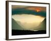 Smoke Creates a Dramatic Red Sun over St-John Reddy-Framed Photographic Print