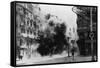 Smoke Filled Street after Aid Raid-null-Framed Stretched Canvas