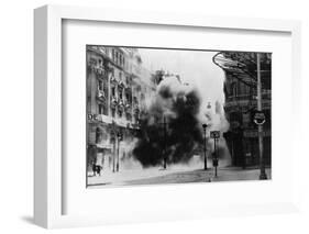 Smoke Filled Street after Aid Raid-null-Framed Photographic Print