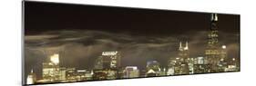 Smoke from a Fireworks Display at Chicago's Navy Pier Filters Through the Skyline-null-Mounted Photographic Print