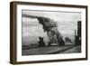 Smoke from a Merchant Ship Bombed in an Allied Convoy to the Soviet Union (Russia)-null-Framed Photo