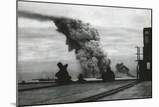 Smoke from a Merchant Ship Bombed in an Allied Convoy to the Soviet Union (Russia)-null-Mounted Photo