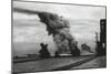 Smoke from a Merchant Ship Bombed in an Allied Convoy to the Soviet Union (Russia)-null-Mounted Photo