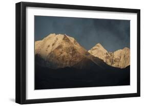 Smoke From A Village Home Passes Over The Mountains In Dingboche Nepal-Rebecca Gaal-Framed Photographic Print