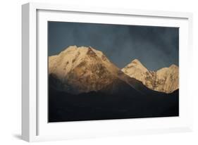 Smoke From A Village Home Passes Over The Mountains In Dingboche Nepal-Rebecca Gaal-Framed Photographic Print