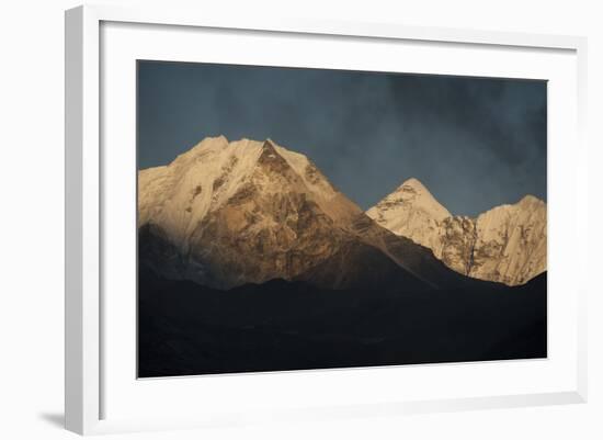 Smoke From A Village Home Passes Over The Mountains In Dingboche Nepal-Rebecca Gaal-Framed Photographic Print