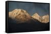 Smoke From A Village Home Passes Over The Mountains In Dingboche Nepal-Rebecca Gaal-Framed Stretched Canvas