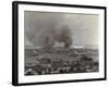 Smoke from Shelled Fuel Tanks in Madras-null-Framed Art Print