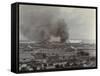 Smoke from Shelled Fuel Tanks in Madras-null-Framed Stretched Canvas