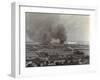 Smoke from Shelled Fuel Tanks in Madras-null-Framed Art Print