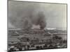 Smoke from Shelled Fuel Tanks in Madras-null-Mounted Art Print