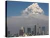 Smoke from the Station Fire Rises over Downtown Los Angeles-null-Stretched Canvas