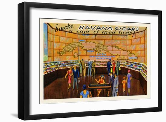 Smoke Havana Cigars-Curt Teich & Company-Framed Art Print