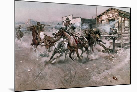 Smoke of a .45, 1908-Charles Marion Russell-Mounted Giclee Print