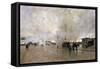 Smoke on the Paris Circuit Line, 1885-Luigi Loir-Framed Stretched Canvas