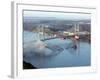 Smoke Rises from the Surface of the Mississippi River, Missouri-null-Framed Photographic Print