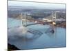 Smoke Rises from the Surface of the Mississippi River, Missouri-null-Mounted Photographic Print