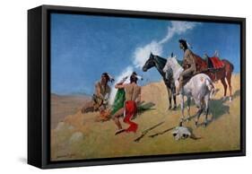 Smoke Signals-Frederic Sackrider Remington-Framed Stretched Canvas