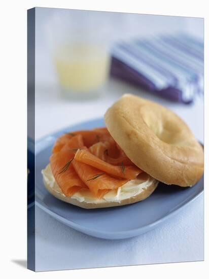 Smoked Salmon Bagel-Veronique Leplat-Stretched Canvas