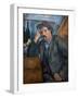 Smoker, 1891-1892 (Oil on Canvas)-Paul Cezanne-Framed Giclee Print