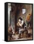 Smoker in Front of a Fire, 17th Century-David Teniers the Younger-Framed Stretched Canvas