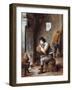 Smoker in Front of a Fire, 17th Century-David Teniers the Younger-Framed Giclee Print