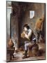 Smoker in Front of a Fire, 17th Century-David Teniers the Younger-Mounted Giclee Print