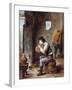 Smoker in Front of a Fire, 17th Century-David Teniers the Younger-Framed Giclee Print