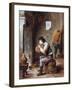 Smoker in Front of a Fire, 17th Century-David Teniers the Younger-Framed Giclee Print