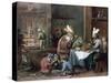 Smokers and Drinkers-David Teniers the Younger-Stretched Canvas