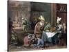 Smokers and Drinkers-David Teniers the Younger-Stretched Canvas