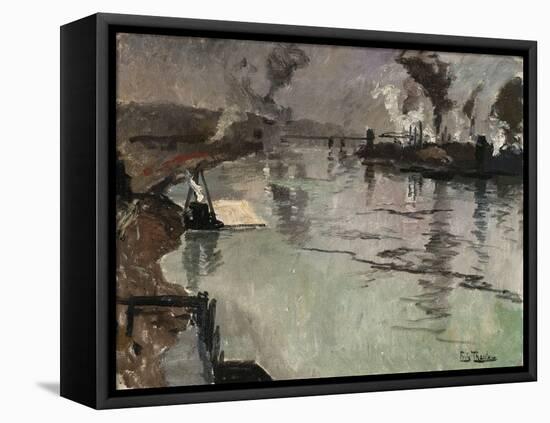 Smokestacks Along the River-Leon Bakst-Framed Stretched Canvas