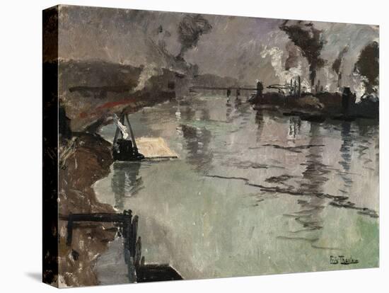 Smokestacks Along the River-Leon Bakst-Stretched Canvas
