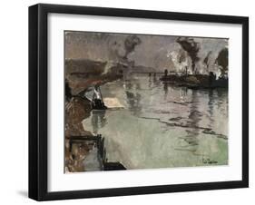 Smokestacks Along the River-Leon Bakst-Framed Giclee Print
