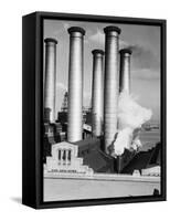 Smokestacks of Edison Power Company-Philip Gendreau-Framed Stretched Canvas