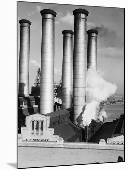 Smokestacks of Edison Power Company-Philip Gendreau-Mounted Photographic Print