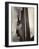 Smokestacks of Steel Plant, Taken from Boulevard of the Allies-Margaret Bourke-White-Framed Photographic Print