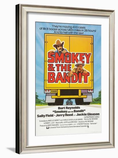 Smokey and the Bandit, Burt Reynolds (top), Jackie Gleason, 1977-null-Framed Art Print